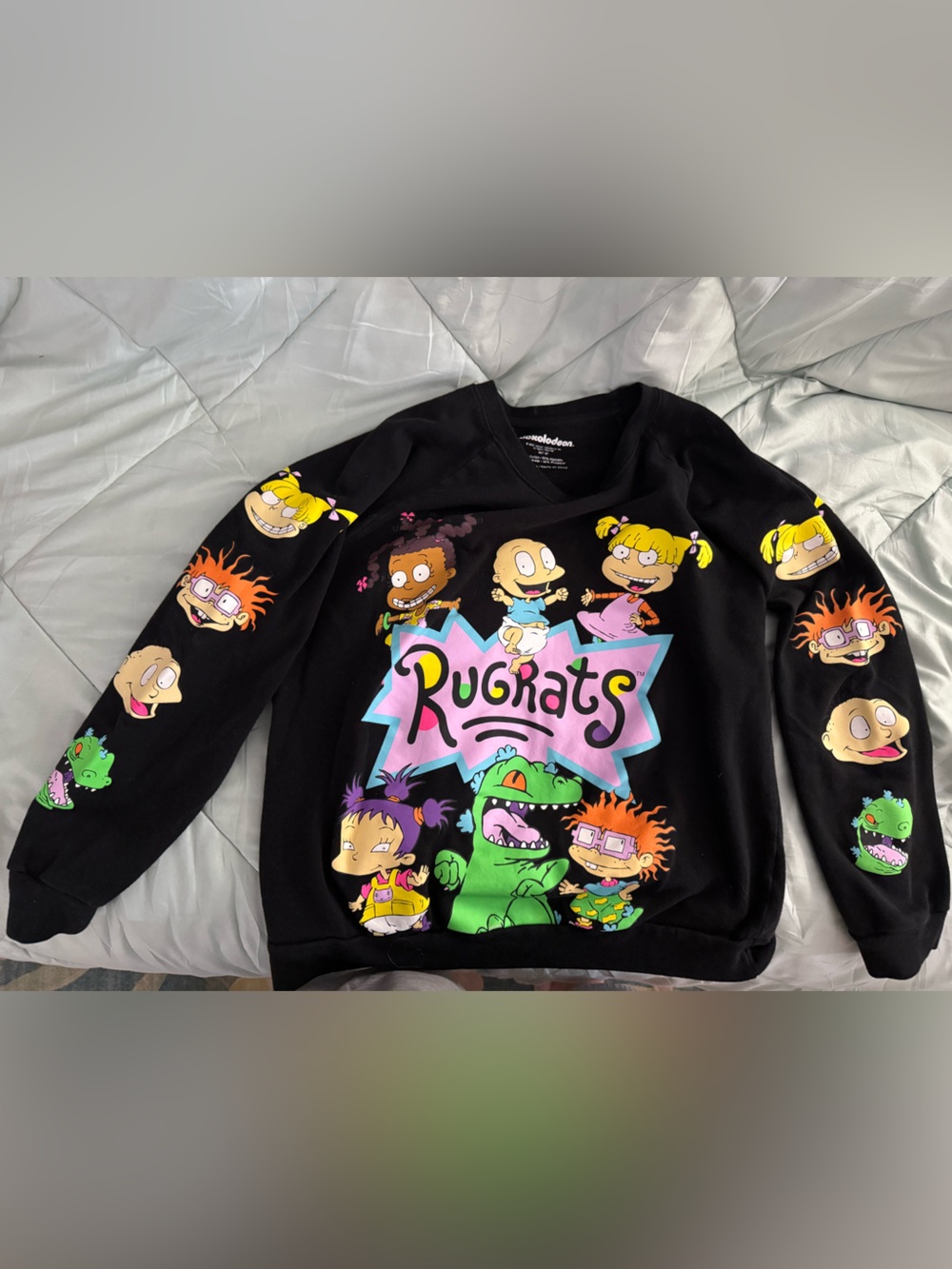 Nickelodeon Rugrats Black Multicolor Graphic Kids Sweatshirt